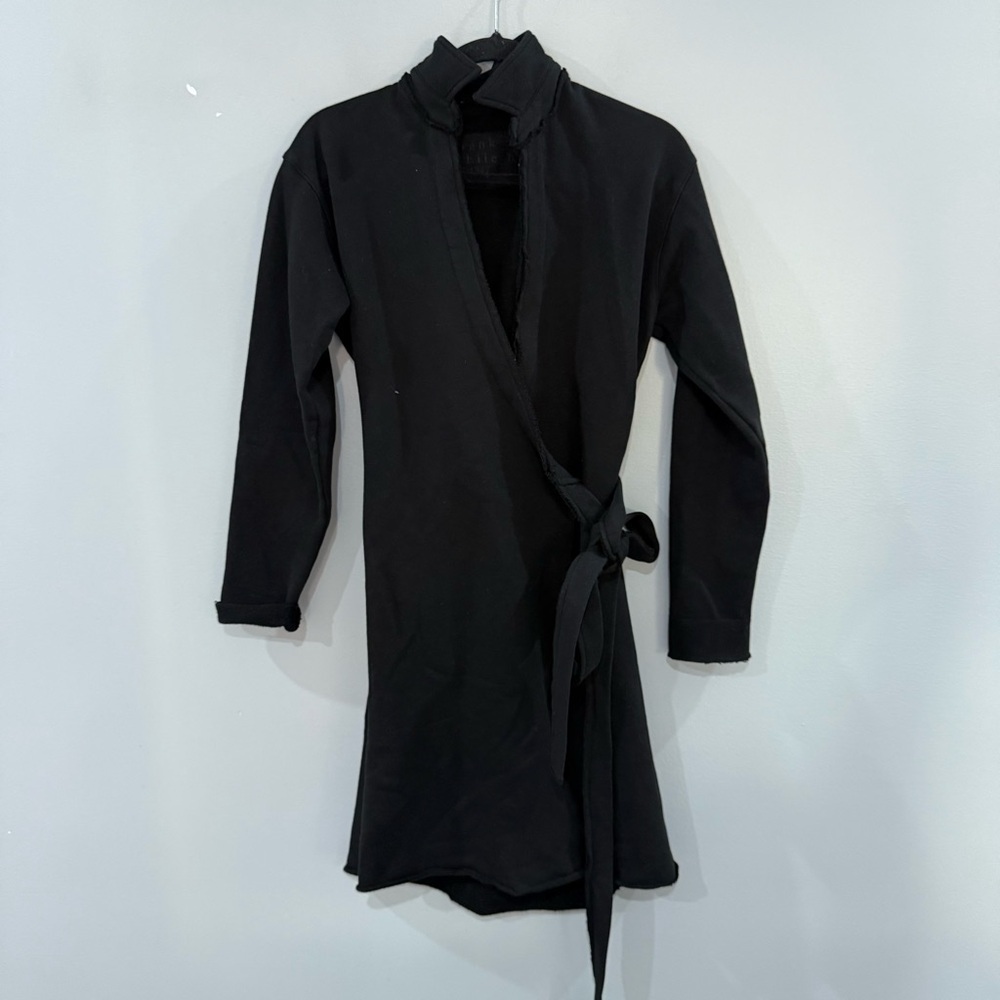 Frank & Eileen Dress Willa Wrap Triple Fleece in Black - Picture 6 of 11